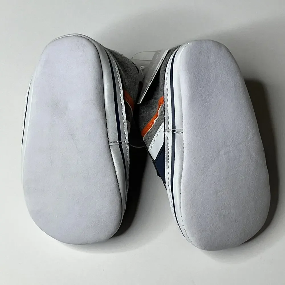 Carter's Soft Soled Navy Gray Velcro Baby Shoes 6-9M